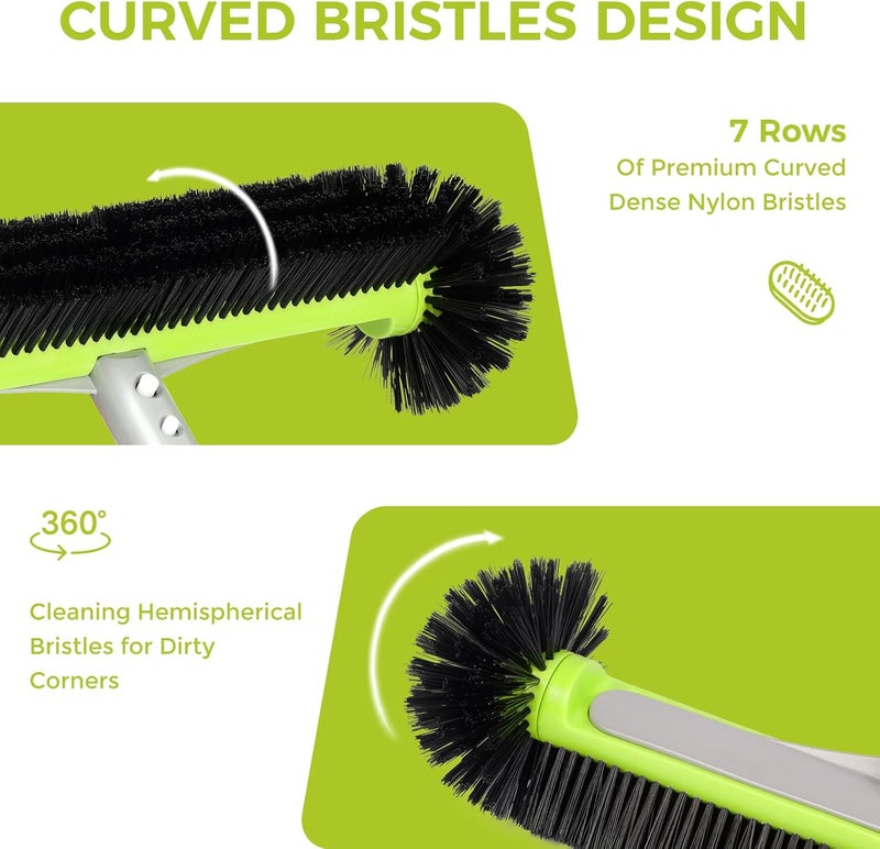 BoxedHome Pool Brush Head with Round Ends,Heavy Duty Pool Brushes for Cleaning Pool Walls, Floors Steps & Corners, 17.5" Pool Brush with Sturdy Aluminum Handle & Durable Nylon Bristles - Image 3